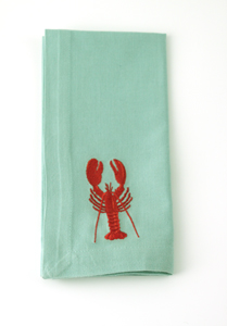 Aqua Napkin with Lobster