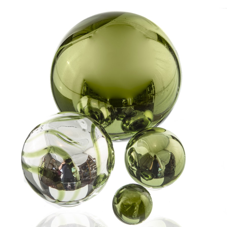 Glass Balls Olive Plated