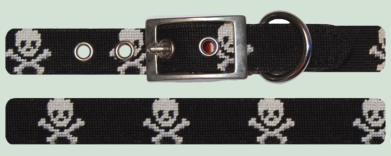 Jolly Roger Black Dog Collar