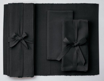 Black Ribbed Placemat