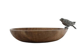 Pewter Wood Nut Bowl